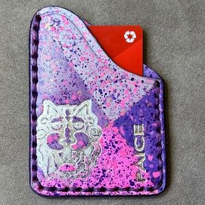 geometric purple card wallet